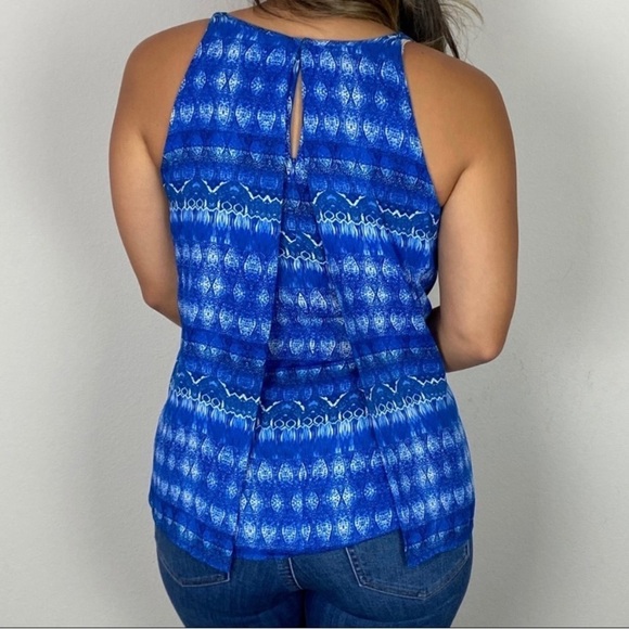 Zac & Rachel Layered Sleeveless Blouse Blue Size S - Picture 2 of 9